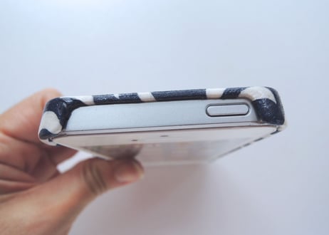 iPhoneSE/5sケース／リバティ・パフ・ネイビー