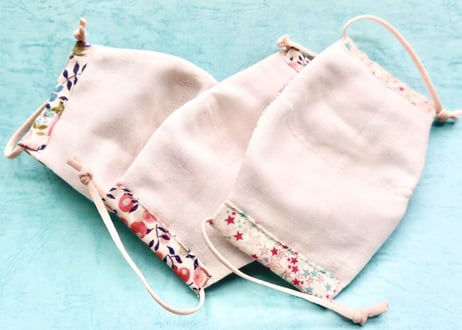 リバティ・立体オシャレマスク（両面ダブルガーゼ）小さなお子様用(お客様レビューあり）