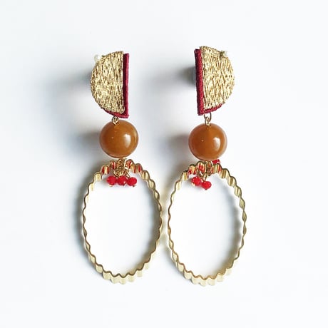 HALF MOON OVAL PIERCE/EARRING
