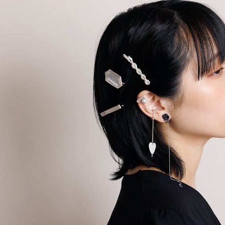 HEART LINE EAR CUFF (silver)