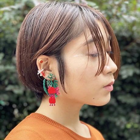 MINI FLOWER EAR CUFF(SILVER)
