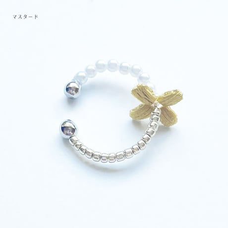 MINI FLOWER EAR CUFF(SILVER)