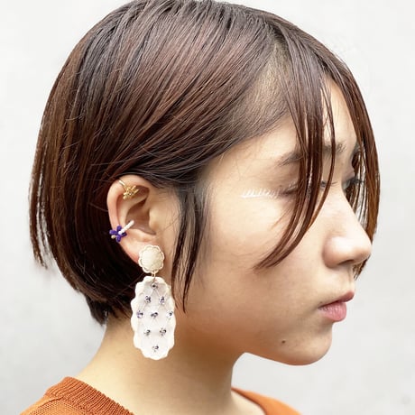 MINI FLOWER EAR CUFF(SILVER)
