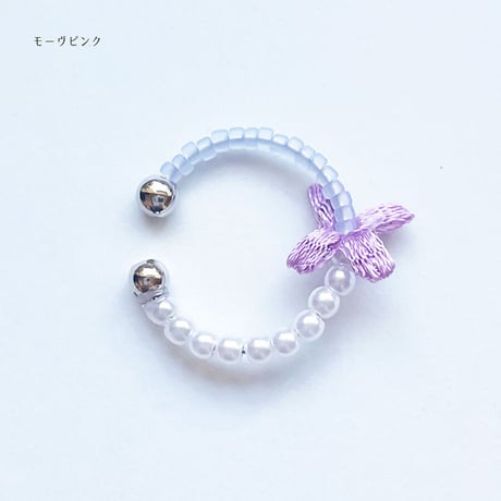 MINI FLOWER EAR CUFF(SILVER)