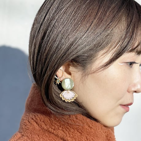MERMAID BUTTON PIERCE/EARRING (CLOVER)