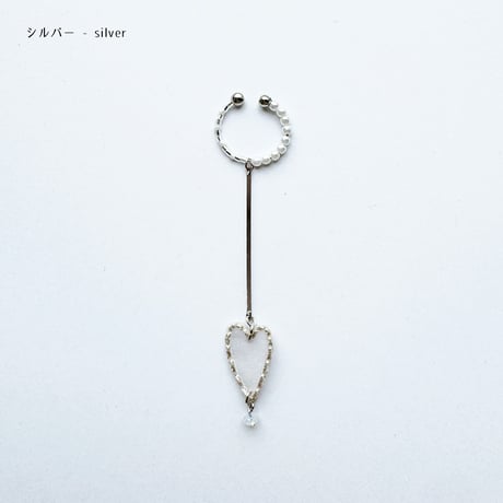 HEART LINE EAR CUFF (silver)