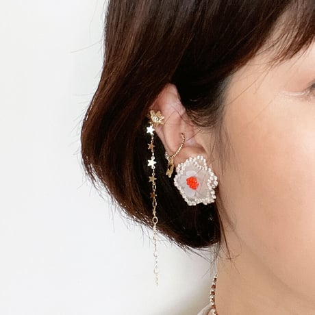 BUBBLE FLORAL PIERCE / EARRING (BASIC)