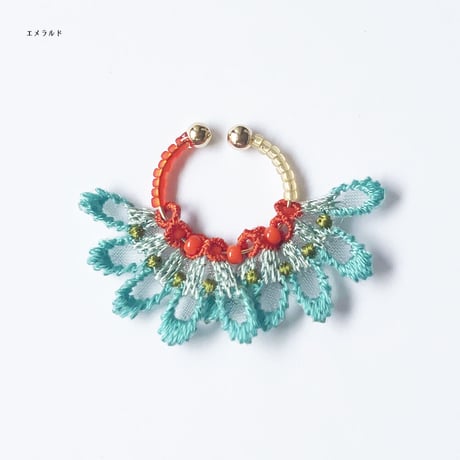 FEATHER PETAL 2WAY EAR CUFF (DOUBLE)