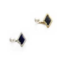 PEARL DIAMOND FORK RING (white pearl)