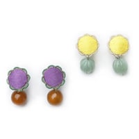 ROUND FLOWER WITH BEADS PIERCE/EARRING