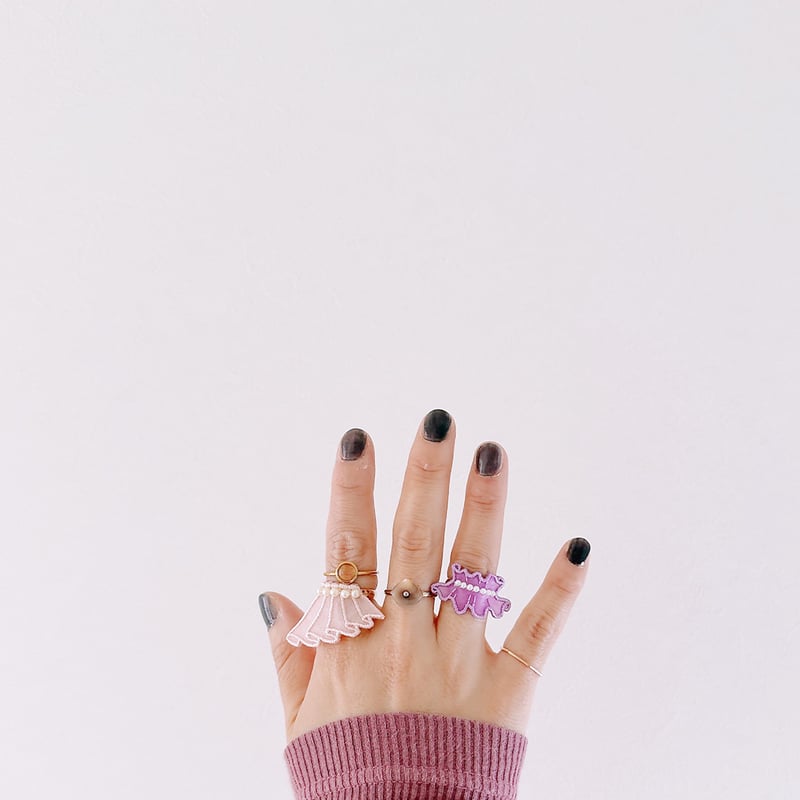 WAVE RIBBON RING (COLOR) | patterie