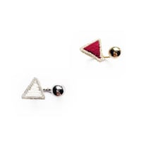 PEARL TRIANGLE FORK RING (metallic pearl)