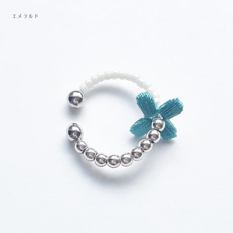 MINI FLOWER EAR CUFF(SILVER)