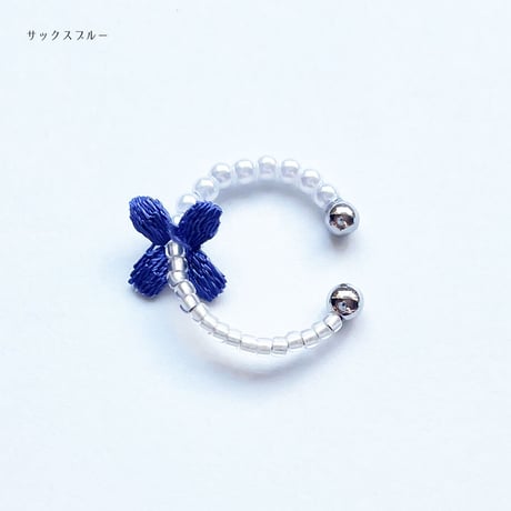 MINI FLOWER EAR CUFF(SILVER)