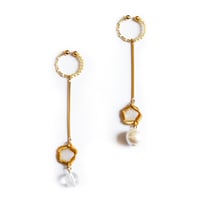 SMOKE BEADS LINE EAR CUFF (GOLD)