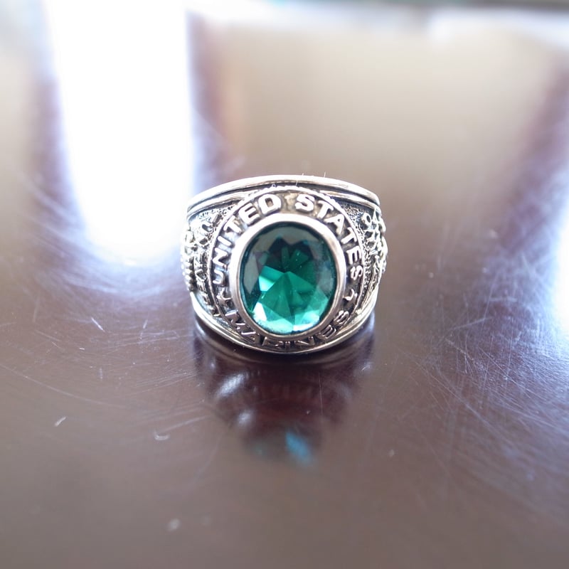 希少】アメリカ海兵隊 カレッジリング 米国海兵隊 クリスタル