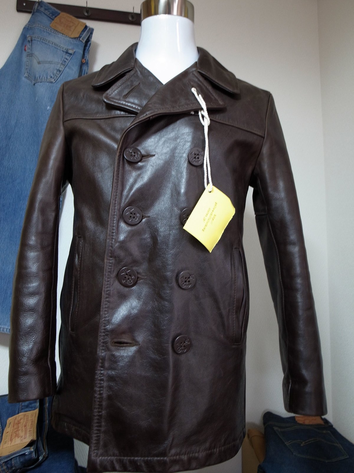 Schott leather P coat 日本サイズＬ程度 used | Gallows H...