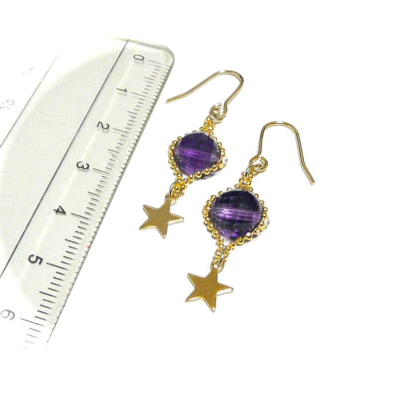 アメジスト ピアス 小さな星 紫水晶 金色 ゴールドカラー 【 Lily アメジスト ピアス 小さな星 紫水晶 金色 ゴールドカラー 【 Lily