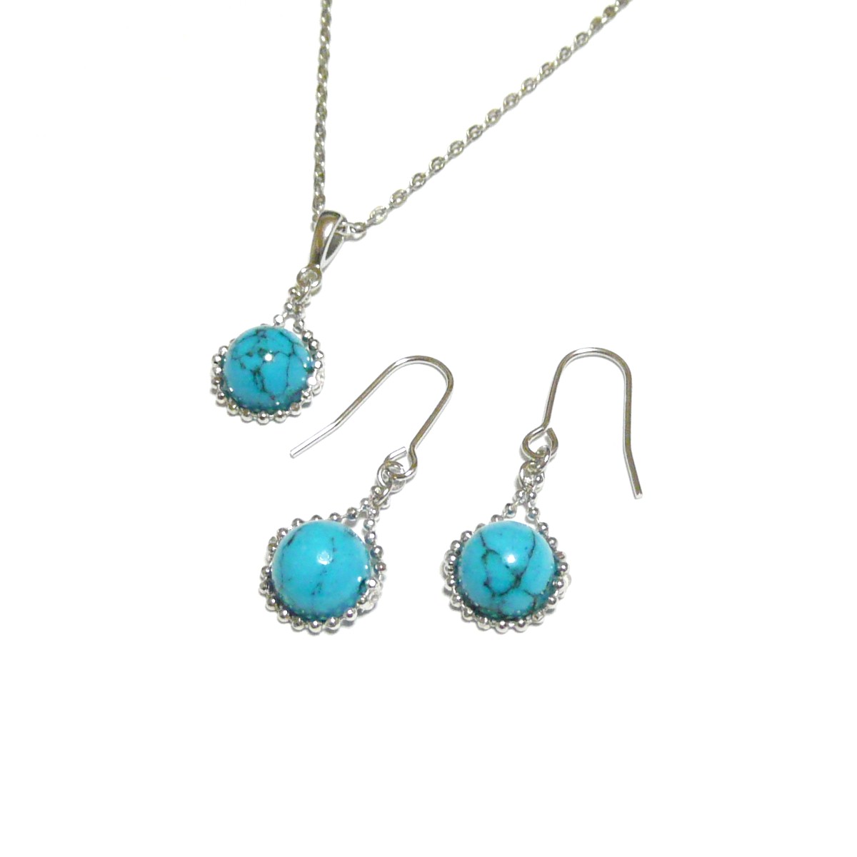 お客ページ⭐ピアス　ターコイズネックレス ターコイズ ペンダントネックレス ピアス ジュエリーセット シンプル