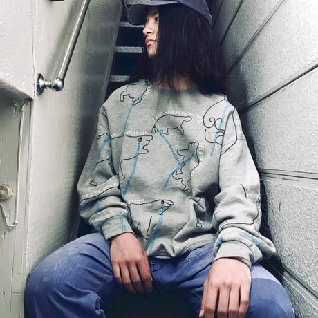 OMA overdrawing sweatshirt 90 on fruit of the room  泣きウィジャ／Crying ouija