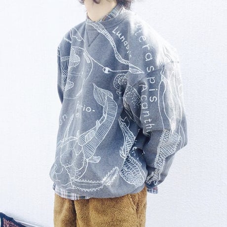 【on champion】 OMA overdrawing sweatshirt 77  satisfaction  原始肺魚 | primitive lung fish