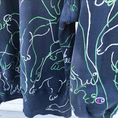 【on champion】 OMA overdrawing sweatshirt satisfaction 78 3D ouija Sound vibrat ver.