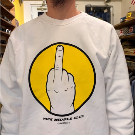 NICE MIDDLE CLUB CREW SWEAT(WHT)