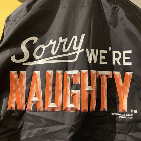 WE'RE NAUGHTY COACH JACKET(BLK)