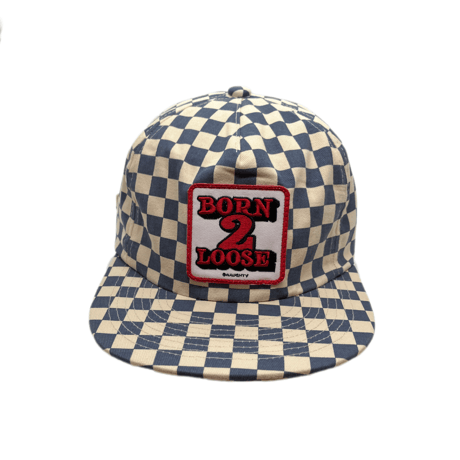 B2L CHECKERD CAP (BLU)