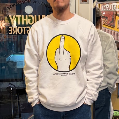 NICE MIDDLE CLUB CREW SWEAT(WHT)