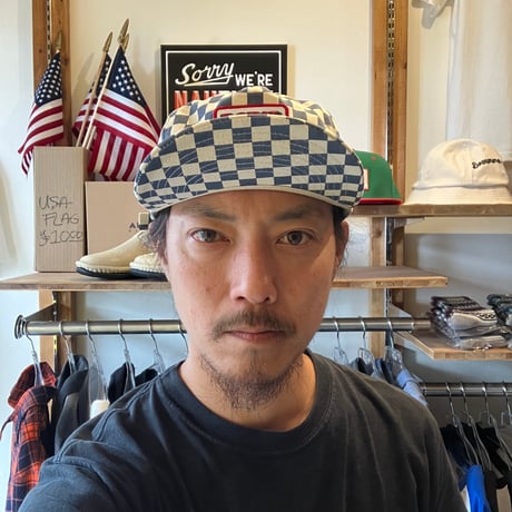 B2L CHECKERD CAP (BLU)