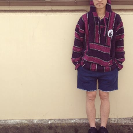“CUT OFF” INDIGO DYE SHORTS