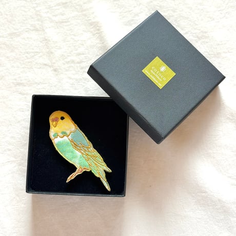 鳥さん刺繍ブローチ