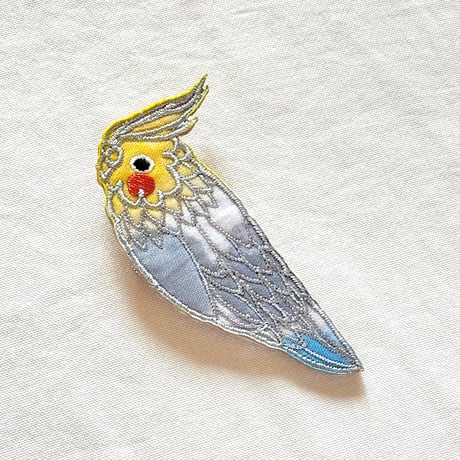 鳥さん刺繍ブローチ