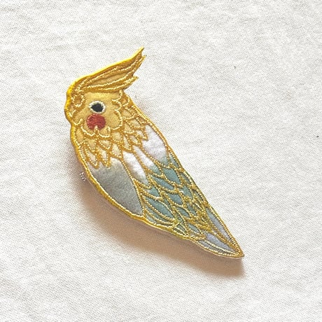 鳥さん刺繍ブローチ