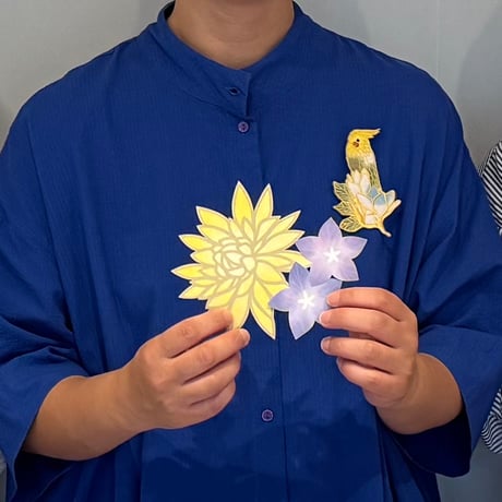 鳥さん刺繍ブローチ