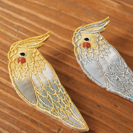 鳥さん刺繍ブローチ