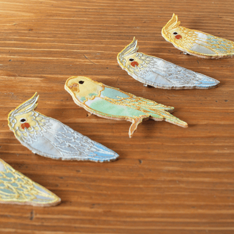 鳥さん刺繍ブローチ