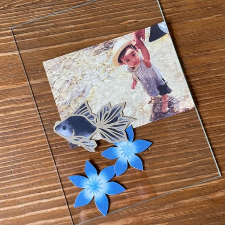 【はじめてさんの切り絵キット】夏の金魚と鉄線