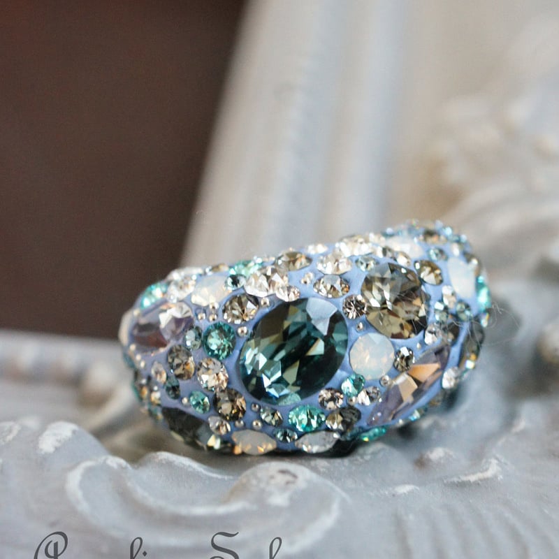 グルーデコスワロフスキーリング グルーデコ リング