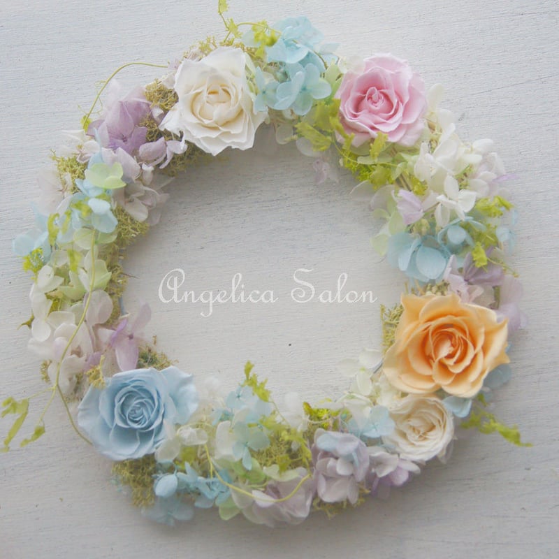 オーダー 世界に一つだけのバラのリース。ウェディングのウェルカム  