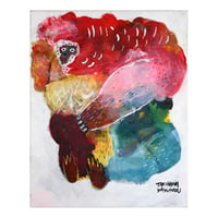 アート作品 『chameleon』　原画　現代アート 原画作品「カメレオン」Original artwork 