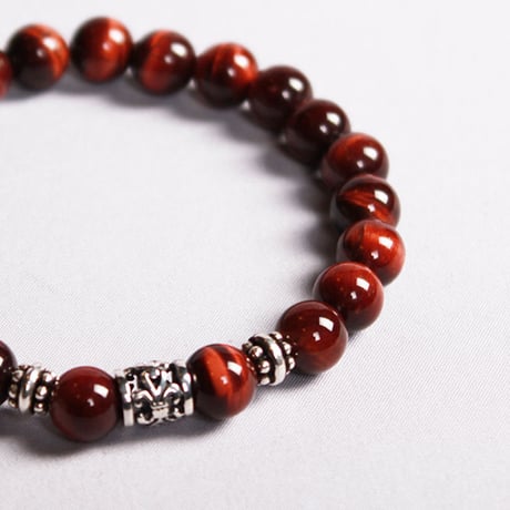 FA000821｜8mmストーン+クレストシルバー925 / Red Tiger Eye
