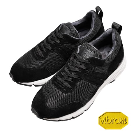 素材別注 VIBRAM ソール｜Black suede sneaker｜Z6000-01