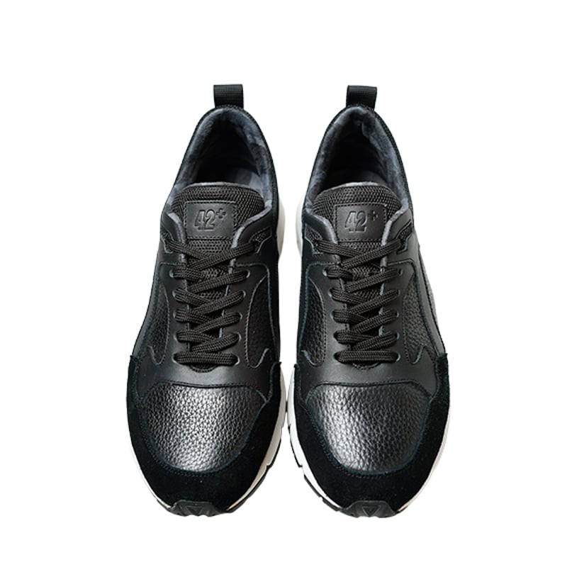 素材別注 VIBRAM ソール｜Black leather sneaker｜Z5004-01