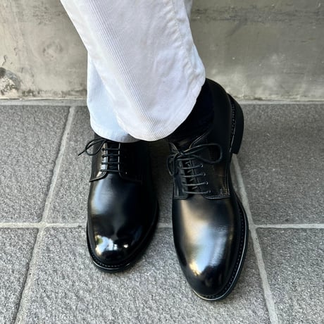 フランス アノネイ社製ボックスカーフ｜Plain toe derby black｜CP2201F-01