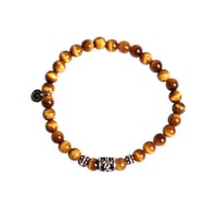 FA004653｜6mmストーン+クレストシルバー925 / Yellow Tiger Eye