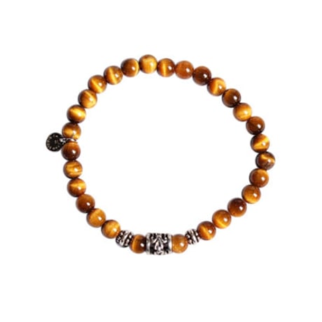 FA004653｜6mmストーン+クレストシルバー925 / Yellow Tiger Eye
