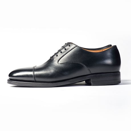 フランス アノネイ社製ボックスカーフ｜Swan neck cap toe oxford black｜CH9308FH-01