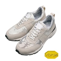 素材別注 VIBRAM ソール｜White camouflage suede sneaker｜Z6001-CB04
